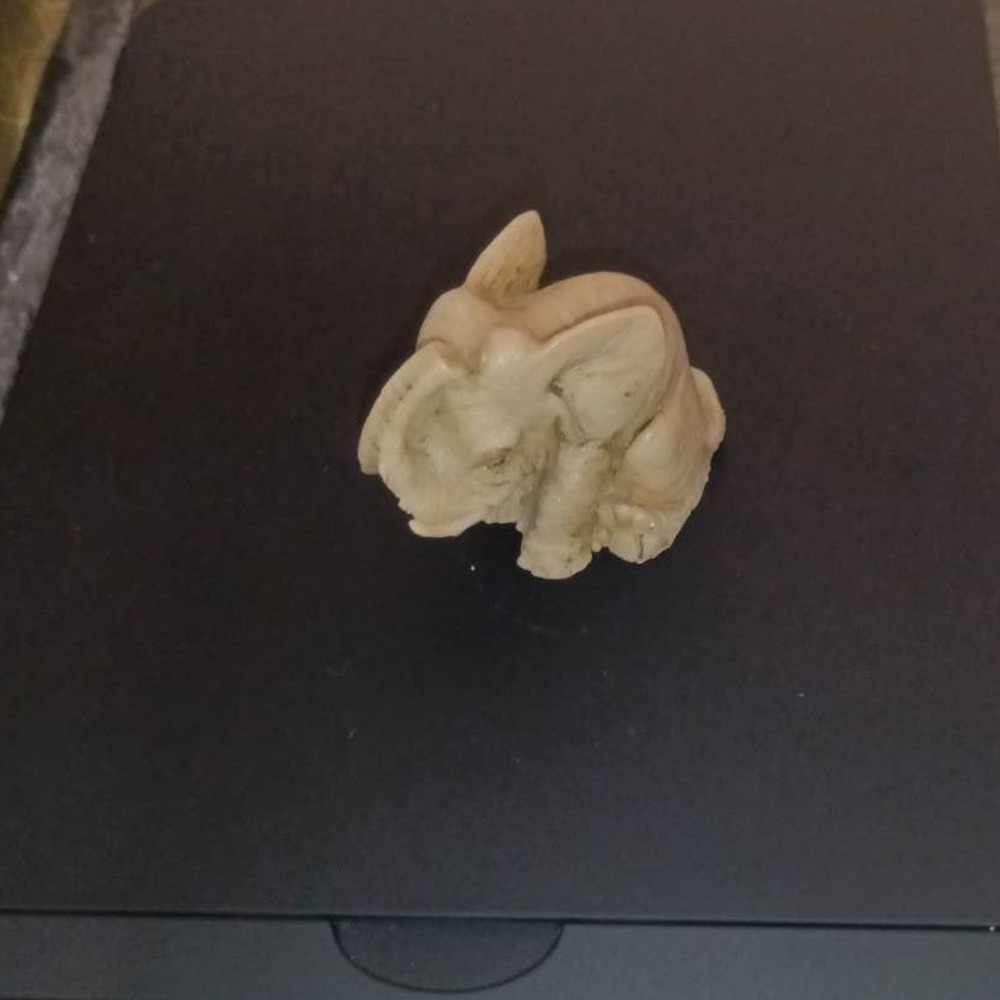 Resin Sitting Elephant Trunk Up for Good Luck 2 inches Approximate Size